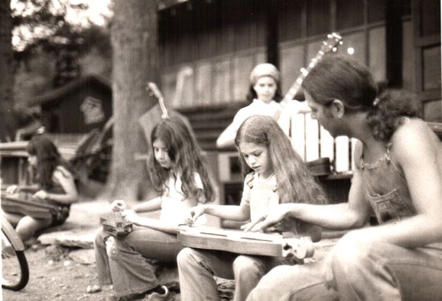 John teaches dulcimer 1975 Killooleet summer camp VT